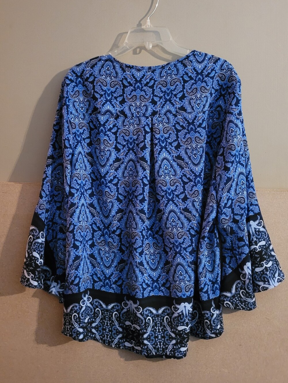 Cato 18/20 W Blue Paisley Peasant Blouse - Picture 3 of 3